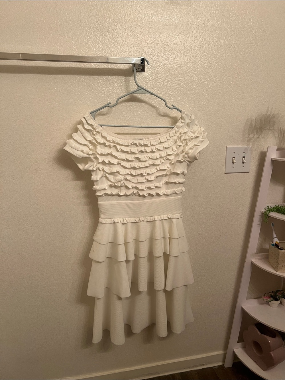 Dior Off-White Ruffle-Trimmed Tiered Formal Dress